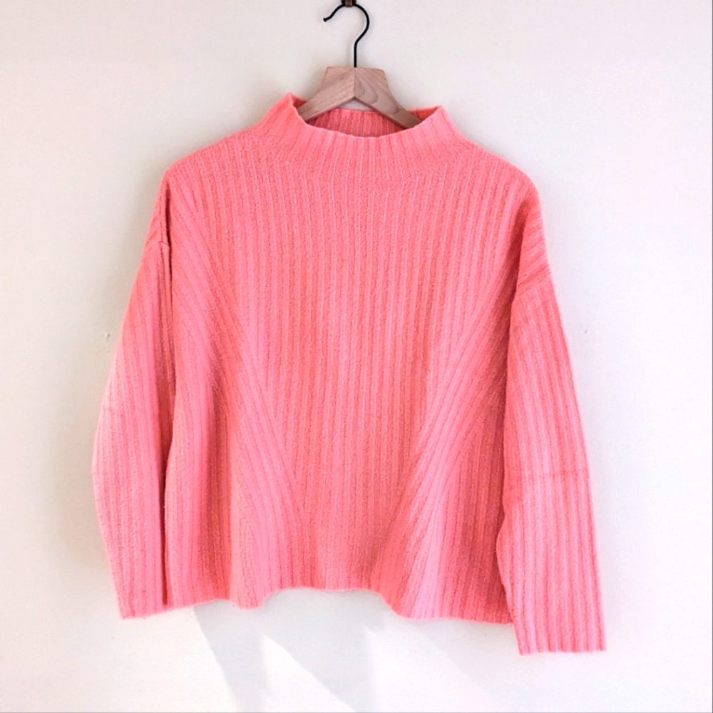 Old Navy Mock Neck Rib Knit Sweater for Women - M - Peony